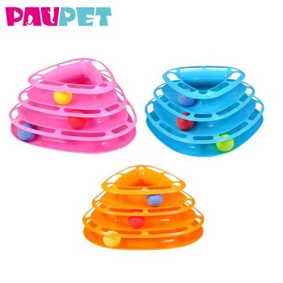 Interactive 3 Levels Funny Pet Interactive Toys Track With Balls Cat Toy Game