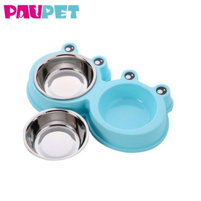 twin eating dog steel food high rise bowls for dogs portable pet bowl plastic