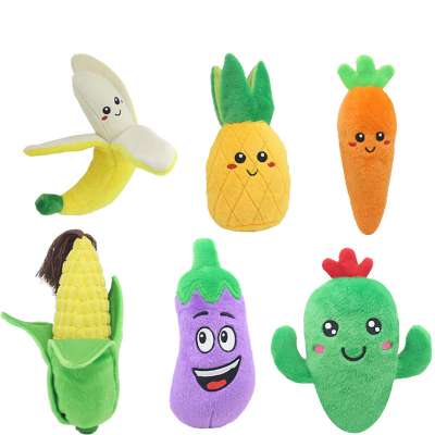 2020 Hot Sale Plush Toy Cactus Banana Carrot Eggplant Dog Chewing Toy