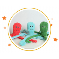 Colorful Animals Octopus Pet Squeaky Plush Chew Strong Dog Toy Set